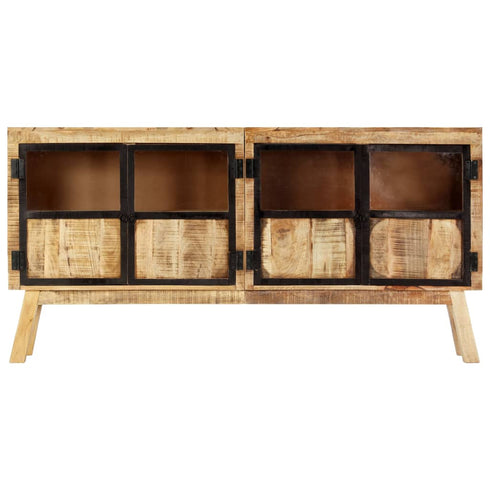 Rustika Rowe -  Sideboard Brown and Black 160x30x80 cm Solid Rough Mango Wood